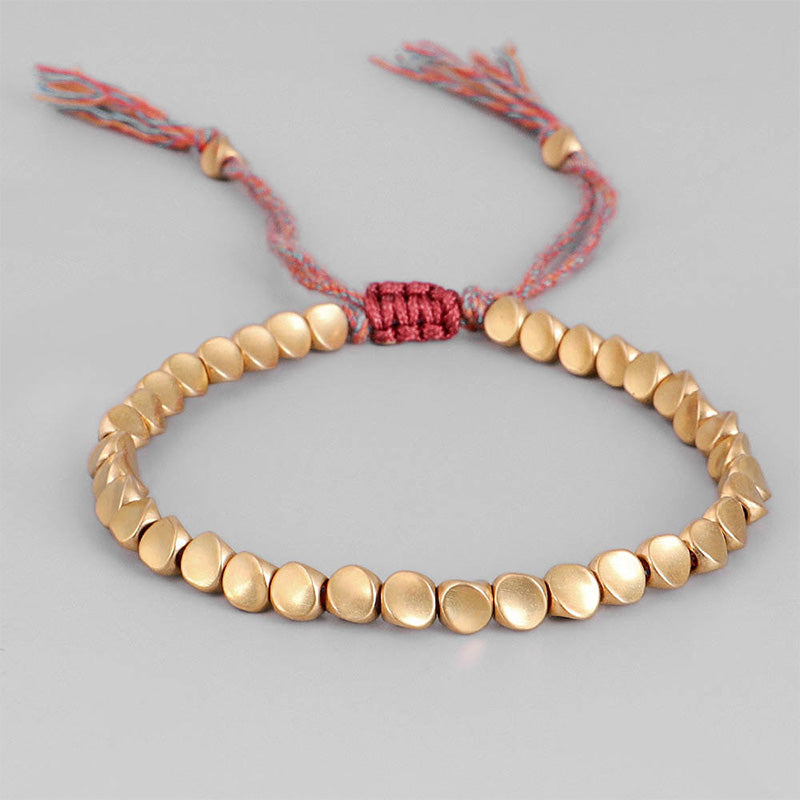 Fortune Jewel Tibetan Copper Beads Healing Luck Bracelet