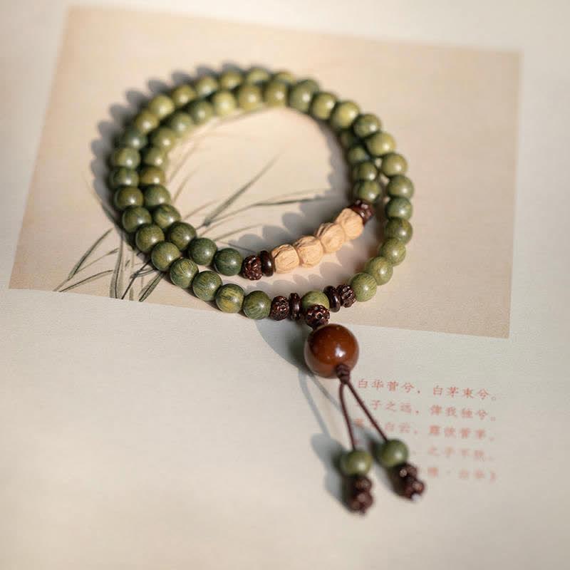 Fortune Jewel Green Sandalwood Positive Peace Bracelet