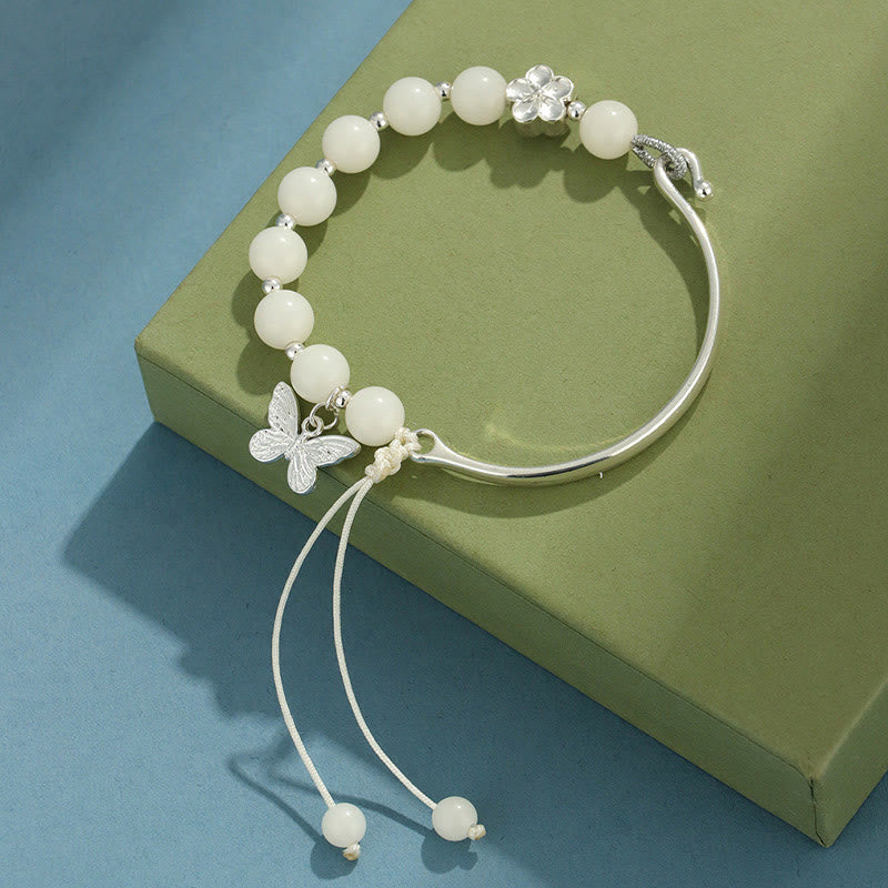 Fortune Jewel Bodhi Seed Butterfly Lotus Luck Wealth Bracelet Bangle