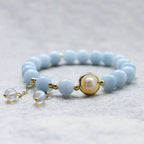 Fortune Jewel Aquamarine Pearl Healing Moonstone Beads Charm Bracelet