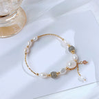 Fortune Jewel Pearl Moonstone Strawberry Quartz Bead Optimism Bracelet