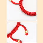 Fortune Jewel 999 Sterling Silver PiXiu Wealth King Kong Knot String Braided Kids Child Bracelet
