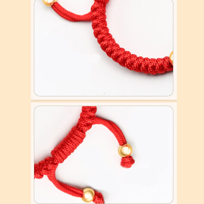 Fortune Jewel 999 Sterling Silver PiXiu Wealth King Kong Knot String Braided Kids Child Bracelet