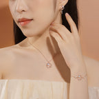 Fortune Jewel 925 Sterling Silver Year of the Rabbit Moonstone Moon Flower Pattern Necklace Pendant Bracelet Earrings