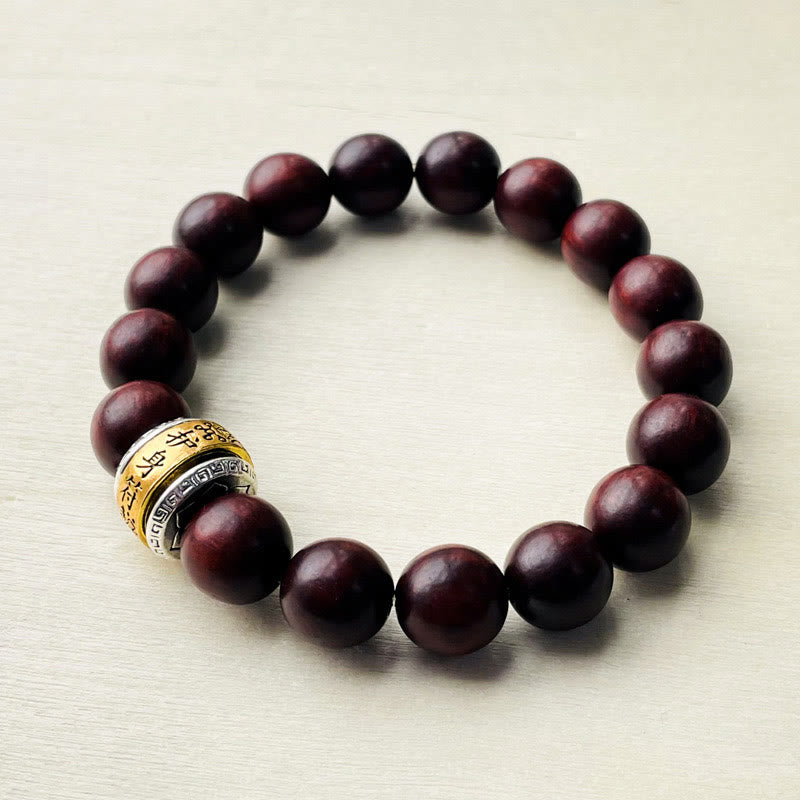 Fortune Jewel Small Leaf Red Sandalwood Amulet Protection Bracelet