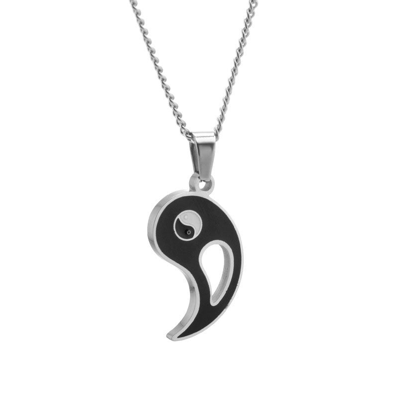 2pcs Yin Yang Pendant Couple Necklace Fortune Jewel