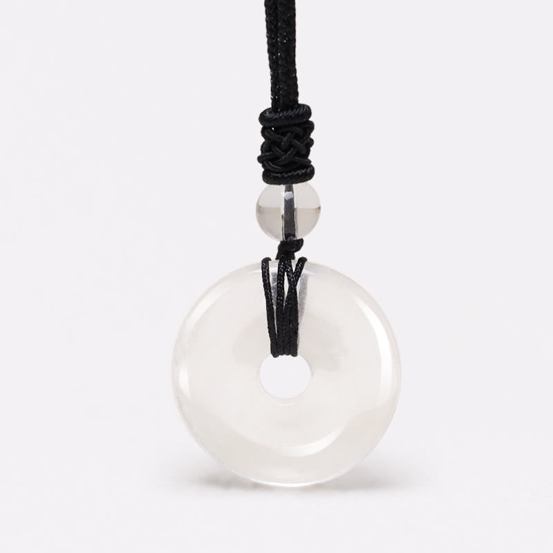 Fortune Jewel Lucky Coin Pendant Healing Crystal Gemstone Necklace