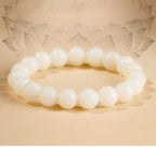 Natural White Jade Bodhi Bead Bracelet Buddhist  Beads