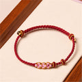 Fortune Jewel Handmade Peach Blossom Protection Braided Rope Bracelet