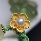 Fortune Jewel 925 Sterling Silver Jade Luck Flower Butterfly Bracelet