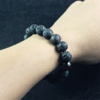 Fortune Jewel Lava Rock Tiger Eye Stone Peace Healing Bracelet