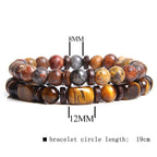 Fortune Jewel 2PCS Healing Crystal Emperor Stone Tiger Eye Bead Bracelet