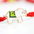 Fortune Jewel Tibetan Handmade 925 Sterling Silver Lucky Elephant Red String Bracelet