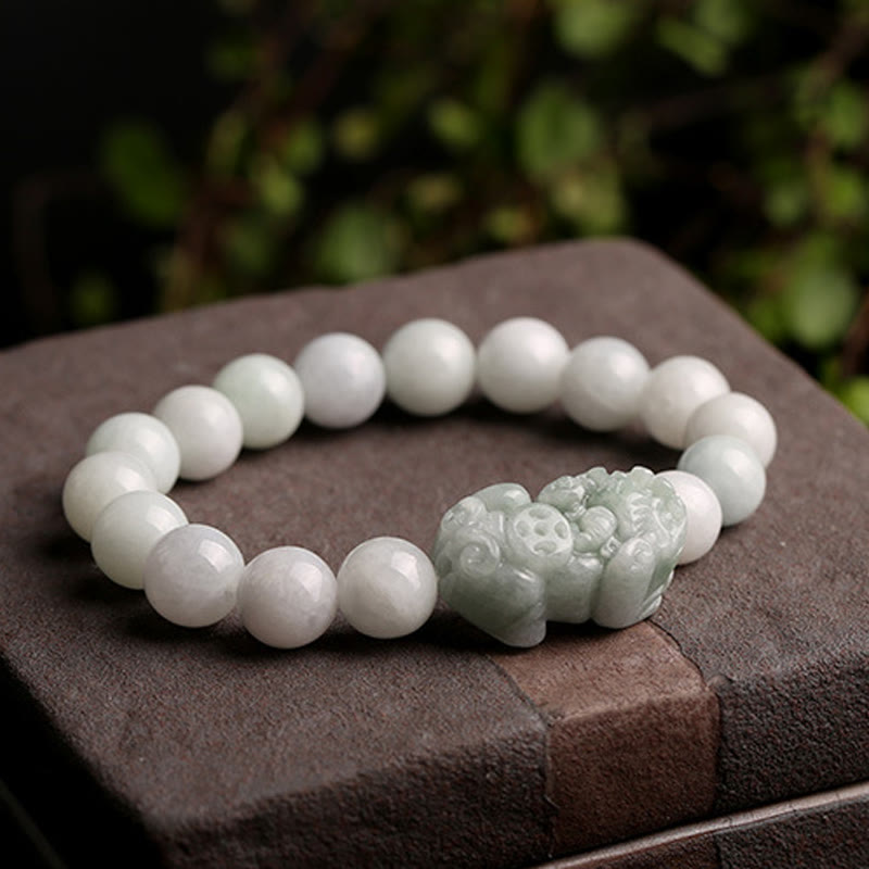 Fortune Jewel Fengshui Wealth Prosperity Jade PiXiu Luck Bracelet