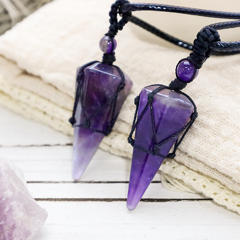 Fortune Jewel Natural Stone Pointed Pendant Necklace