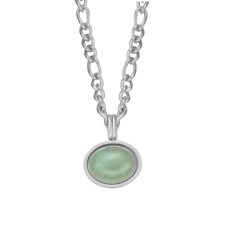 Fortune Jewel Oval Turquoise Strength Titanium Steel Necklace Pendant