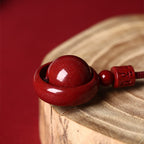 Fortune Jewel Cinnabar Om Mani Padme Hum PiXiu Blessing Lucky Bead Necklace Pendant