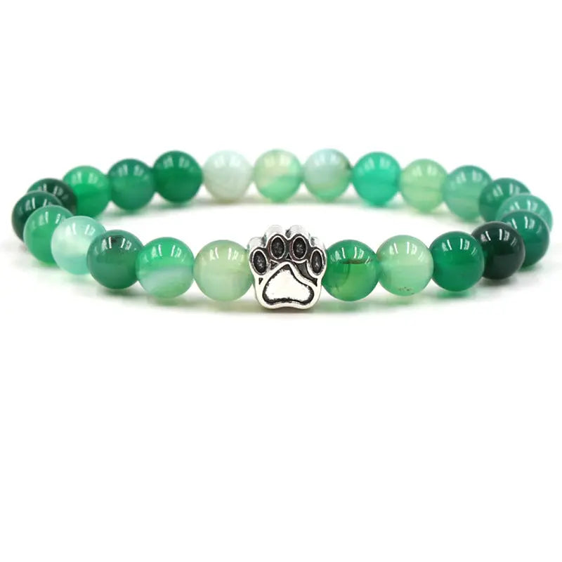 Indian Agate Green Agate Dog Paw Positive Calm Bracelet Fortune Jewel