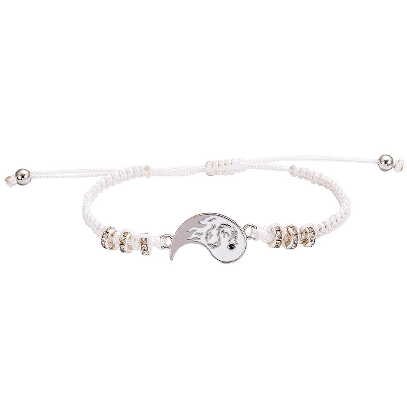 Fortune Jewel 2pcs Yin Yang Dragon Couple Bracelet
