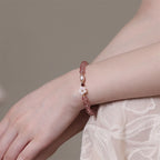 Fortune Jewel Strawberry Quartz Peach Blossom Love Bracelet