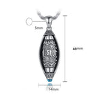 Fortune Jewel Tibet Om Mani Padme Hum Protection Necklace Rotatable Pendant