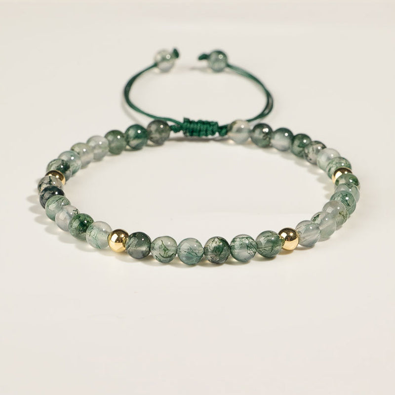 Fortune Jewel Moss Agate Lucky Balance Bracelet