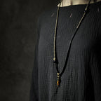 Fortune Jewel Ebony Wood Dzi Bead Copper Peace Couple Bracelet Necklace Pendant