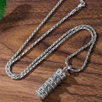 Fortune Jewel Om Mani Padme Hum Swastika Twisted Chain Wisdom Necklace Pendant