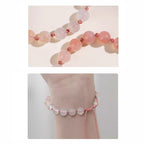 Fortune Jewel Natural Gradient Agate Reincarnation Knot Peach Blossom Wealth Luck Handmade String Bracelet