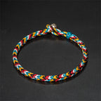 Fortune Jewel Tibet Handmade Five Color Thread Protection Braid String Bracelet