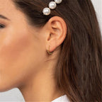 Fortune Jewel Round Lotus Flower Pattern Luck Hoop Earrings