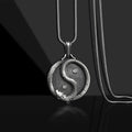 Fortune Jewel Pure Tin Yin Yang Dragon Luck Strength Necklace Pendant Fortune Jewel