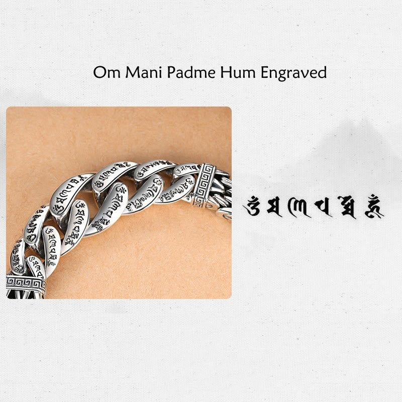 Fortune Jewel Om Mani Padme Hum Engraved Peace Purity Bracelet