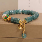 Fortune Jewel Jade White Agate Butterfly Abacus Beads Abundance Bracelet