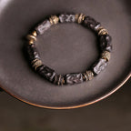 Fortune Jewel Tibetan Ebony Wood Copper Calm Peace Bracelet