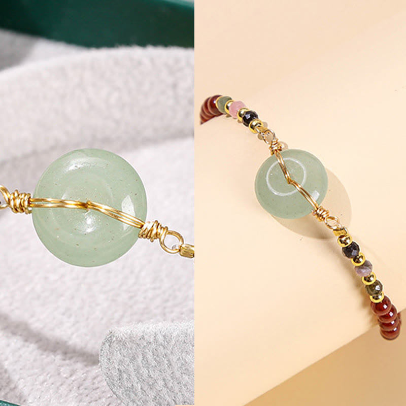 Fortune Jewel Natural Garnet Peace Buckle Bead Calm Bracelet