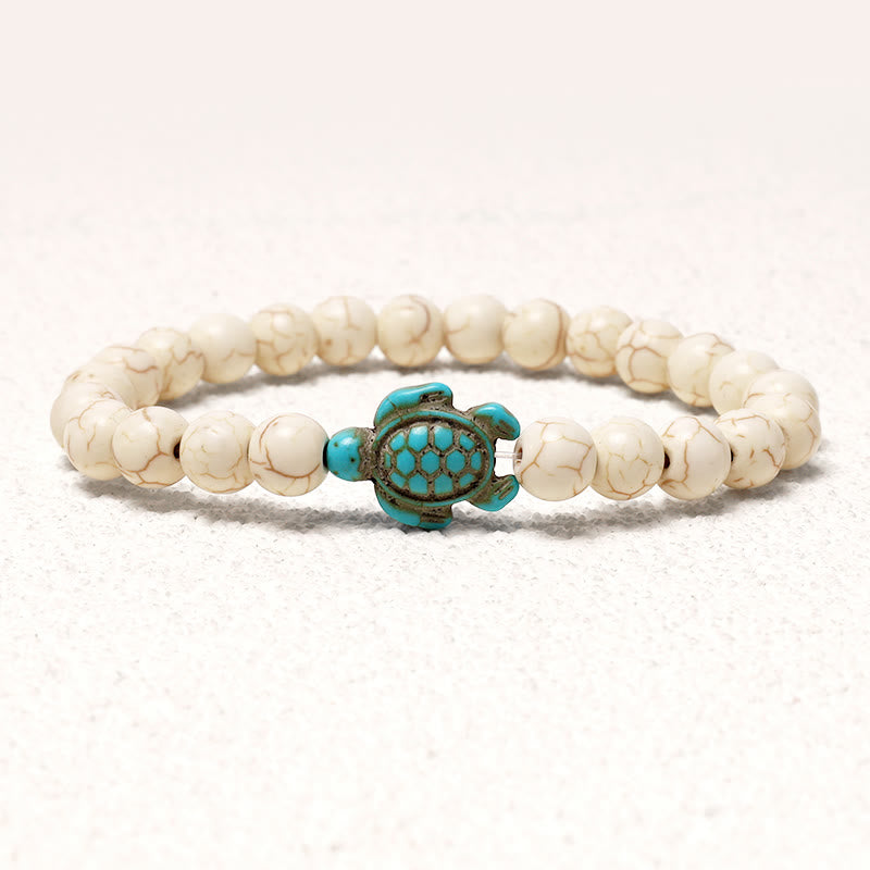 Fortune Jewel Natural Stone Sea Turtle Turquoise Blessing Bracelet