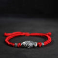 Fortune Jewel Silver Luck Koi Fish Braided String Bracelet