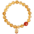 Fortune Jewel Citrine Red Agate Fortune Charm Bracelet