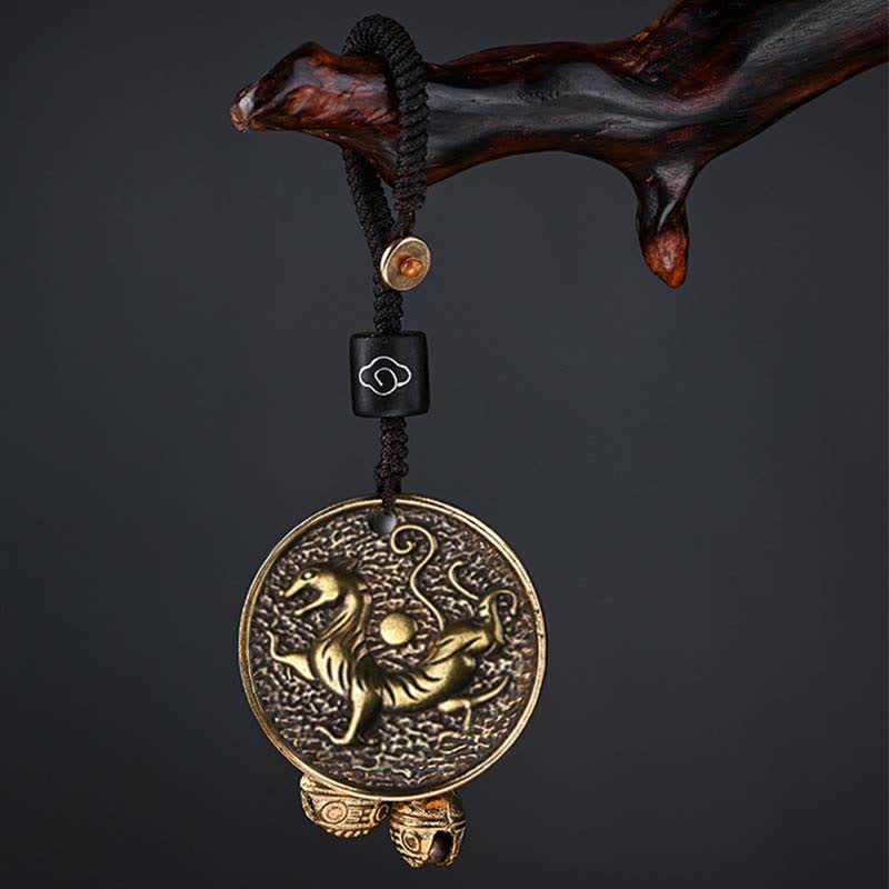 Fortune Jewel Four Symbols Azure Dragon White Tiger Vermilion Bird Black Tortoise Key Chain Fortune Jewel