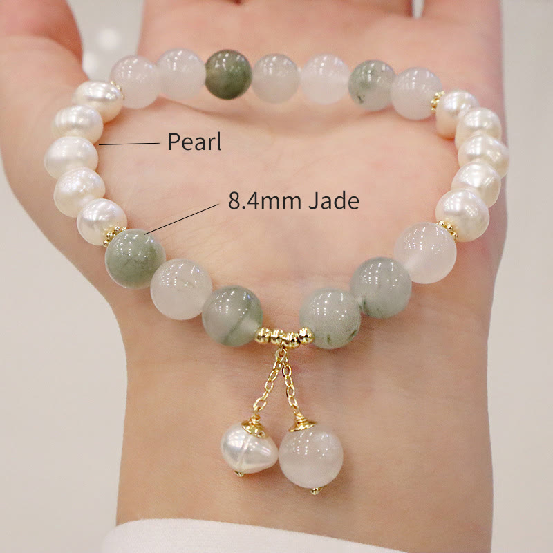 Fortune Jewel Natural Pearl Jade Healing Sincerity Bracelet