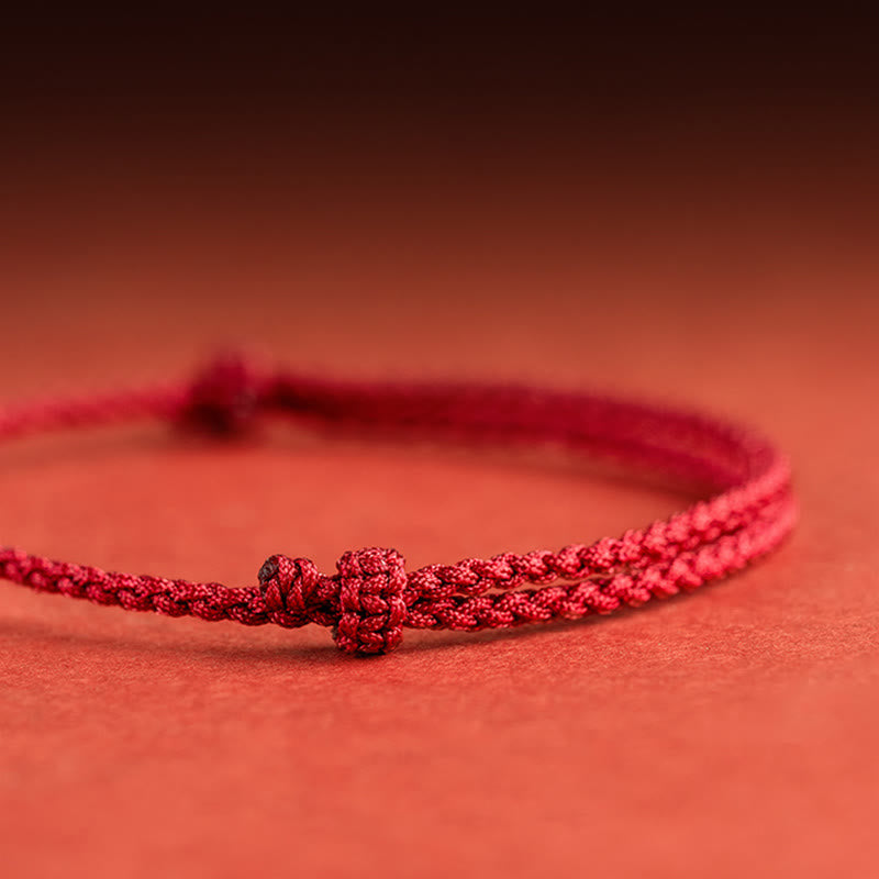 Fortune Jewel 925 Sterling Silver Good Fortune Fu Character Agate Pearl Red String Braid Bracelet