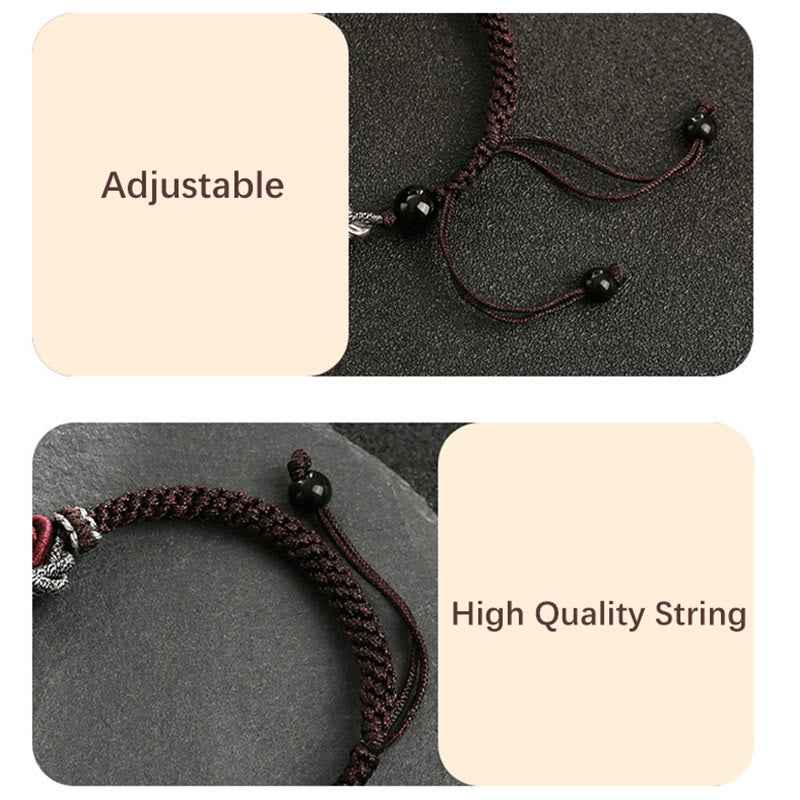 Fortune Jewel 925 Sterling Silver Auspicious Dragon Success Handcrafted Braided Bracelet