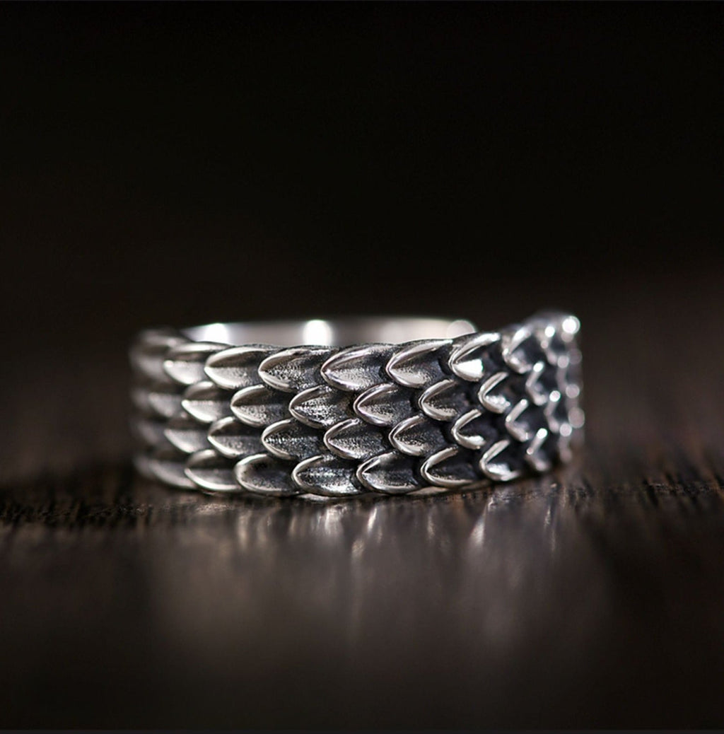 Buddha3bodhi Vintage 925 Silver Dragon Scale Ring