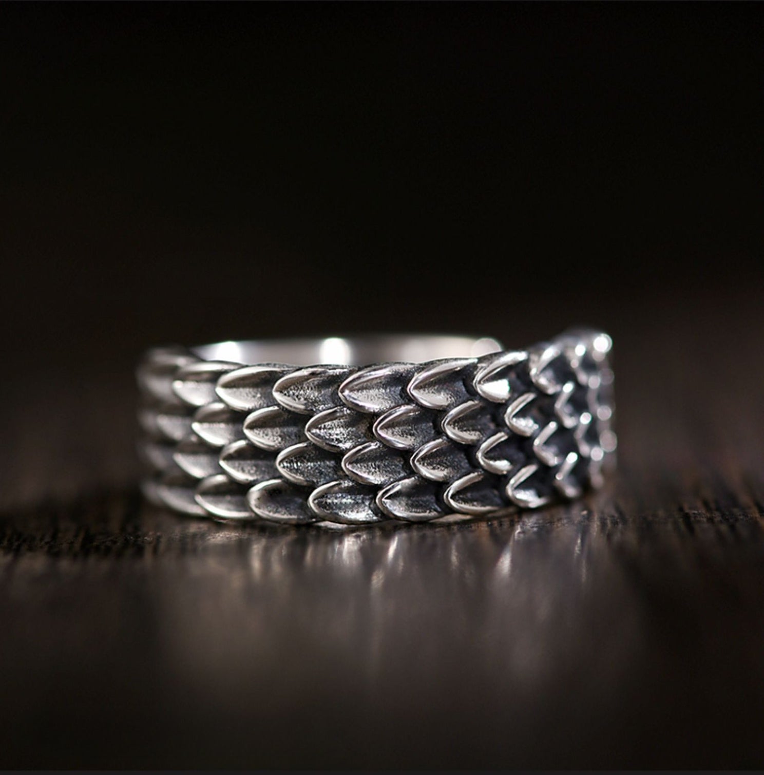 Buddha3bodhi Vintage 925 Silver Dragon Scale Ring