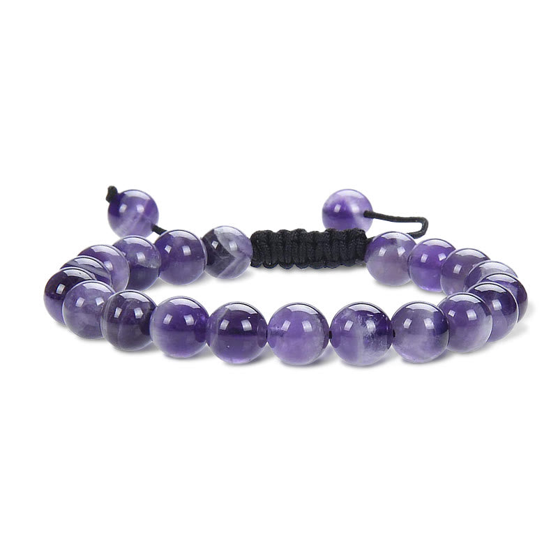 Fortune Jewel Natural Healing Power Gemstone Crystal Beads Unisex Adjustable Macrame Bracelet