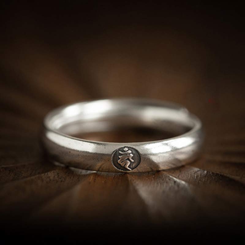Fortune Jewel 925 Sterling Silver Chinese Zodiac Natal Buddha Blessing Couple Ring