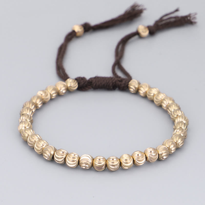 Fortune Jewel Tibetan Handmade Copper Bead Luck String Bracelet