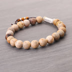 Fortune Jewel Weathered Stone Om Mani Padme Hum Strengthen Bracelet