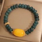 Fortune Jewel Green Jade Abacus Beads Topaz Luck Bracelet